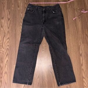 Wrangler Black Wash Jeans Relaxed Fit Denim‎ Pants Classic Size 38x30